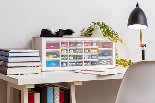 IRIS USA 26-Drawer Teacher Toolbox, Building Bricks Craft Storage, White - Image 5