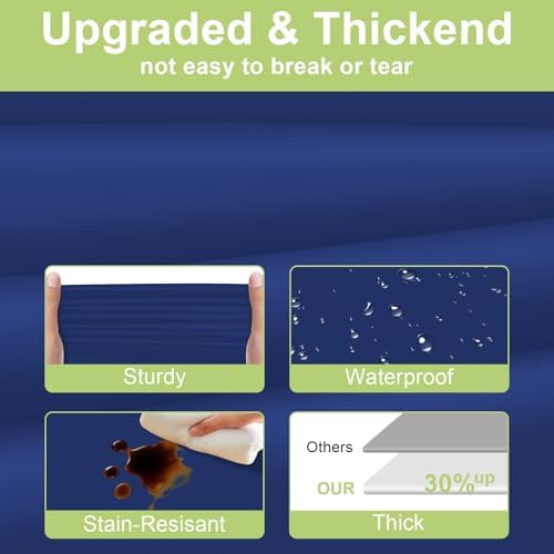 QIKSION 2 Pcs Navy Blue Plastic Tablecloth Dark Blue Table Cloth Disposable - Image 3