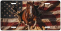 American Flag Horse Wild Cool Front License Plate 6x12 Inch