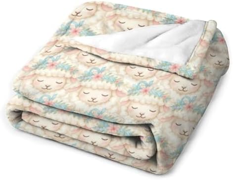 Socira Cute Goat Sheep Blanket Throw Blanket Cute Goat Sheep Gifts for Women Men Soft Sofa Throws for Travel Camping Bed Home Decor Car Birthday Gift 40"*50" （100 * 130cm） - Image 3
