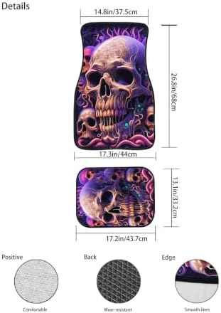 Skull Floor Mats All Weather Car 1st & 2nd Floor Mats