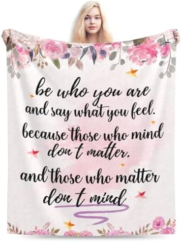Socira Inspirational Blanket Birthday Gifts Positive Throw Blanket Inspirational Gifts for Women Girls Soft Sofa Travel Camping Bed Home Car 60"X50" Medium by Socira