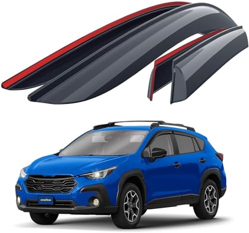 Goodyear Shatterproof Window Deflectors for Subaru XV Crosstrek 2024-2026, Tape-on Rain Guards, Window Visors, Vent Deflector Visor, Car Accessories, 4 pcs. - GY008917