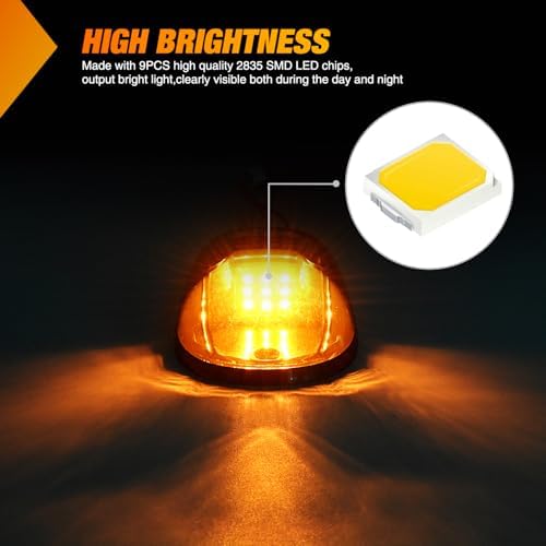 Nilight LED Cab Marker Light Smoke Lens Fits 1999 2000 2001 2002 Dodge Ram