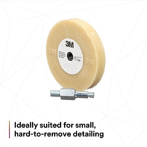 3M Stripe Off Wheel Adhesive Remover Eraser Wheel Removes Decals, Stripes, Vinyl, Tapes and Graphics 4” Diameter x 5/8” Thick 3/8-16 Threaded Mandrel 07498, (Pack of 5)