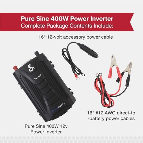 Cobra PURE SINE 400W Power Inverter, Portable, 400 Watt Car Charger - Image 5