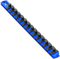 Ernst Manufacturing - 8418M-Blue-3/8 13-Inch Magnetic Socket Organizer with 14 3/8-Inch Twist Lock Clips, Blue by ErnstManufacturingInc