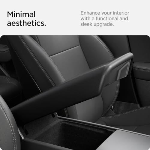 Spigen Armrest Cover for Tesla Model Y Juniper & YL & 3 Highland - Black