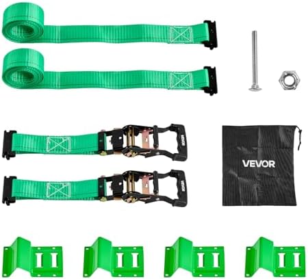 VEVOR Wheel Chock Tie-Down Kit, Chock-Style Trailer Tie Down Strap, Car Tie Down Kit with Buckle, Break Strength 4380 lbs & Working Load 1460 lbs Motorcycle System for ATVs, UTVs & Trailers