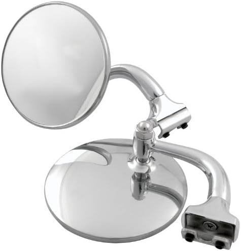 Allstar Performance ALL76401 Mirror, Peep, Side View, Round, 4 in Diameter, Stainless, Chrome, Pair