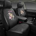 ED HARDY Tiger Print Car Seat Covers, Black Premium Leather Front Seat Covers, Universal Fit Automotive Covers for Most Cars, Trucks & SUVs, Airbag Compatible, Waterproof, Scratch Resistant