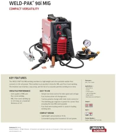 Lincoln Electric Weld-Pak 90i MIG MIG/Flux-Cored Wire Feeder Welder and Patriot Auto Darkening, Variable Shade Welding Helmet Combo Pack, K5387-10 - Image 2