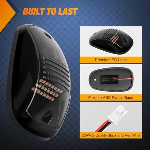 Nilight LED Cab Marker Light Smoke Lens Fits 2003-2018 Dodge Ram