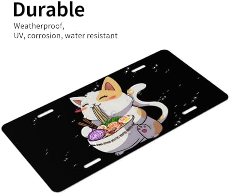Japanese Ramen Cat Front License Plate 6" * 12" for Women