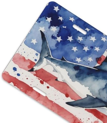 Shark American Flag Front License Plate 6" * 12" for Women