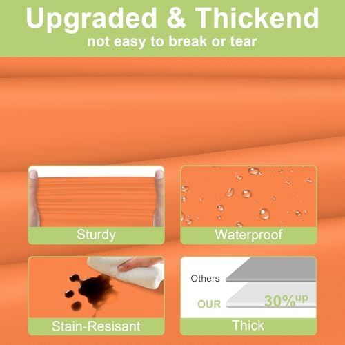 QIKSION 6 Pack Orange Plastic Tablecloth, Orange Table Cloth Disposable - Image 3