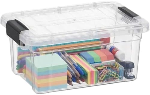 Superio 3.4 Quart Clear Plastic Storage Boxes with Lids, Stackable Organizer Containers, BPA-Free Storage Bins for Home, Office, School & Dorm, 36 Pack by Superio