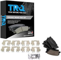 TRQ Rear Ceramic Brake Pad Set Includes Contact Point Grease Hardware