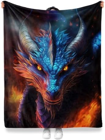 Jekeno Dragon Theme Throw Blanket, Dragons Gifts for Boys 50"x60" - Image 3