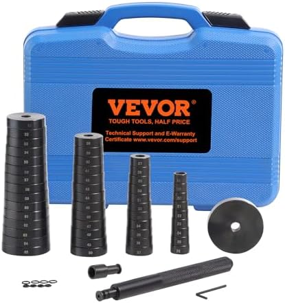 VEVOR 52PCS Custom Bushing Bearing & Seal Driver Set, Transmission Wheel Axle Bearing Race, Seal Driver Installer Remover, 18-65mm & 74mm Metric Discs Bush Removal Puller Bearing Press Tool Kit