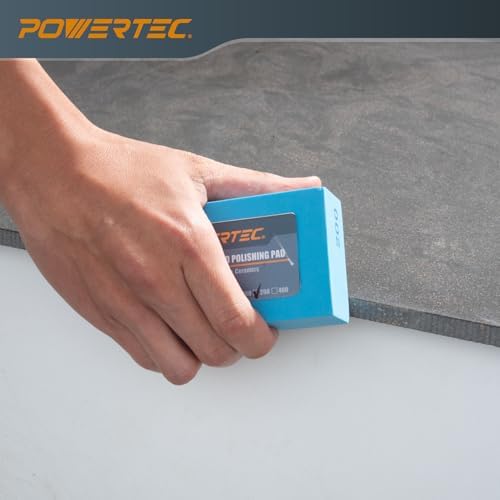POWERTEC Diamond Hand Polishing Pads 200 Grits 1Pack, Diamond Sanding Block for Polishing and Grinding Porcelain, Ceramic Tile, Glass, Granite, Stone, Wood & Metal (71906) - Image 2