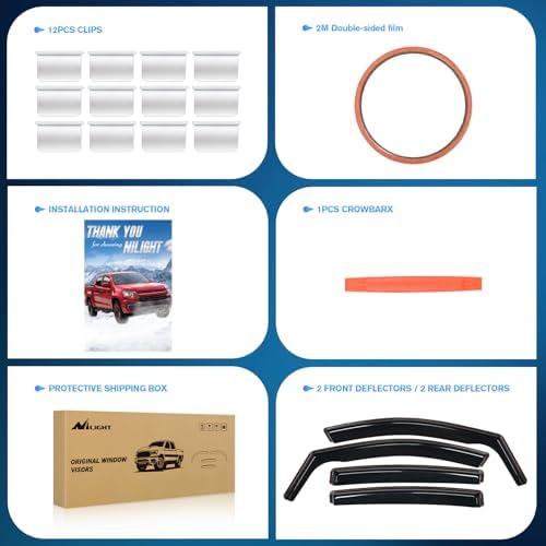 Nilight Vent Window Visors for Subaru Crosstrek 2018-2023, in-Channel 4PCS