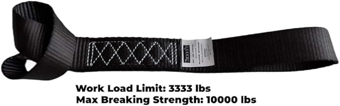 Soft Loop Tie Down Straps Black Breaking Strength 10, 000 LBS Heavy Duty 1.5 - Image 4