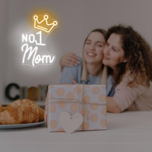 No.1 Mom Neon Sign, Happy Mother's Day LED Light, Gift for Mom, Mother's Day Neon Light, Home Wall Decor Room Decoration, 15.7"x11.2" - Image 3