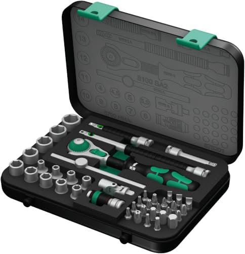 Wera 8100 SA 2 Zyklop 1/4" Metric Ratchet Set, 42-Pieces by Wera