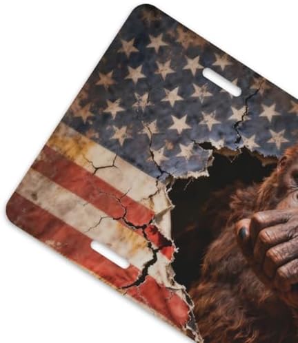 Gorilla American Flag Retro Front License Plate 6" * 12" for Women