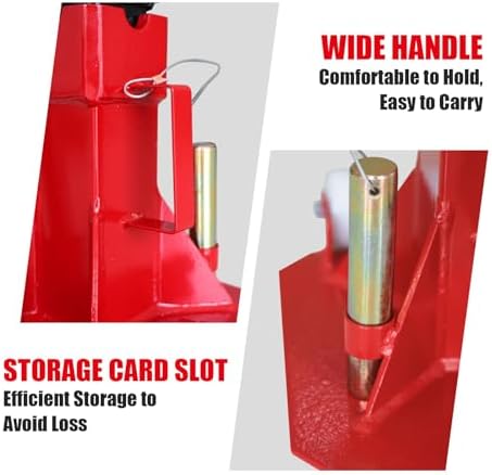 Big RED Torin 7 Ton Heavy Duty Jack Stands: Pin Style Jack Stand with 2 Casters and Handle, Easily Portable Car Stand for SUV, Trucks and Pick Ups - Red - Image 5