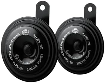 HELLA 002768821 Black 92mm 24V Disc Horn Kit (Universal Fit)