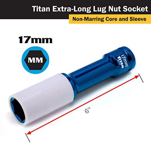 Titan 21117 1/2-Inch Drive x 17mm Non-marring Impact Extra-Long Lug Nut Socket - Image 2