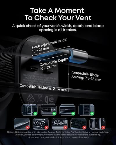 Anker Prime Qi2 25W MagSafe Compatible Wireless Car Charger Mount