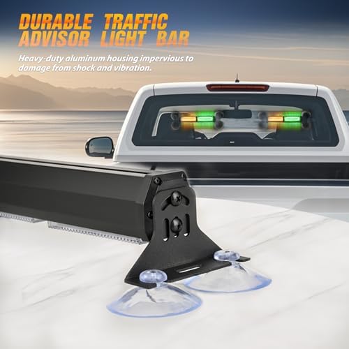 Nilight 40LED Amber Green Emergency Strobe Traffic Advisor Light Bar with Suction Cups Dash Safety Warning Hazard Flashing Lights Interior Front/Rear Windshield for Trucks Construction Vehicles