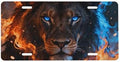 Fire Ice Lion Cool Front License Plate 6x12 Inch