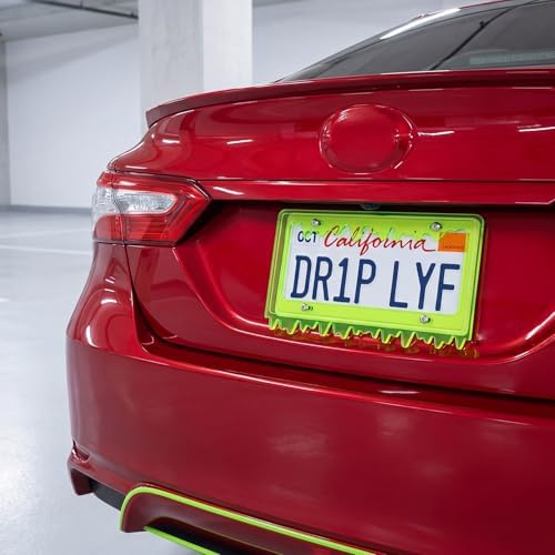 Timtin 2 Sets Fluorescent Green License Plate Frame, Style 1