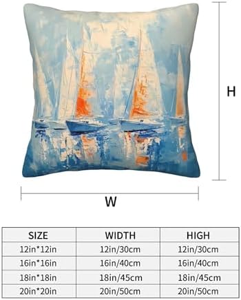 Sailboats Nautical Art Throw Pillow Covers 18x18 inch Set of 2 Pillow Case Cushion Cover for Home Sofa Couch Living Room Car Decor - Image 3