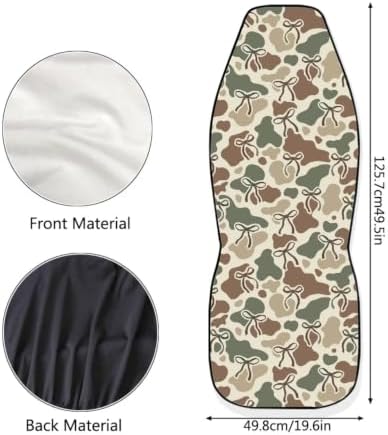 BIGCARJOB Camo Car Seat Cover Set for Women Knot Auto Interior Accessories Vehicle Bucket Seat Pad Fit Most Vehicle Cars Sedan