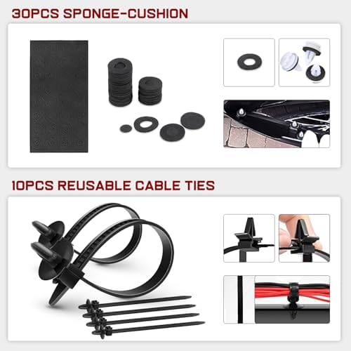Nilight 1390Pcs Car Push Retainer Clips Auto Fasteners Kit Included 33 Most Popular Sizes Nylon Bumper Fender Rivets with 1 Fasteners Remover 10 Cable Ties for Toyota GM Ford Honda Chevy