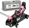 DNA Motoring Floor Jack with Socket and Lock, Low Profile Hydraulic Trolley Jack for Cars Lift, 2 Ton (4000 lbs) Capacity, Lifting Range 5.12"-13", Pink, TOOLS-00677-PK by DNAMOTORING-Tools