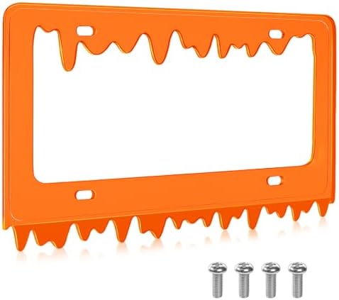 Timtin 2 Sets Fluorescent Orange License Plate Frame, Style 1