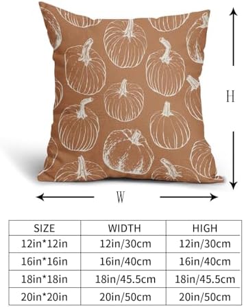 Burnt Orange Pumpkin Fall Pillow Covers 22x22 Set of 2 Autumn Themed Thanksgiving Harvest Print Decorative Throw Pillows Outdoor Farmhouse Pillowcases Cushion Case Seasonal Decor for Couch Sofa Bed - Image 5