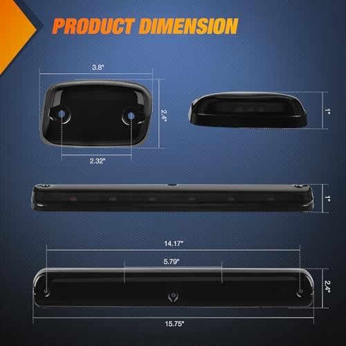 Nilight LED Cab Marker Light Smoke Lens Fits 2007-2014 Silverado Sierra