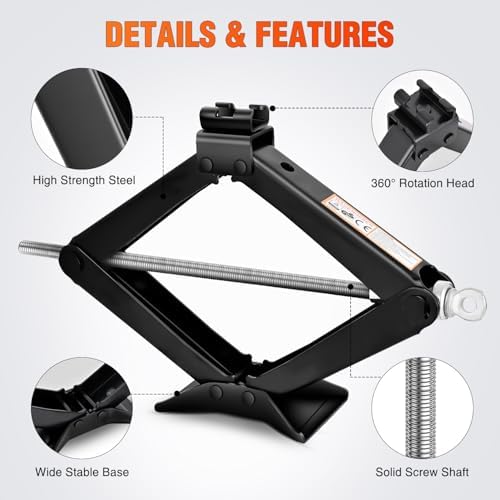 Nilight Scissor Jack for Car 2 Ton 4409 lbs, Lift Jack Kit w Crank Handle - Image 4