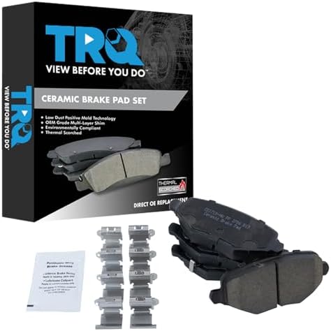 TRQ Rear Brake Pads Ceramic Hardware Wear Sensor