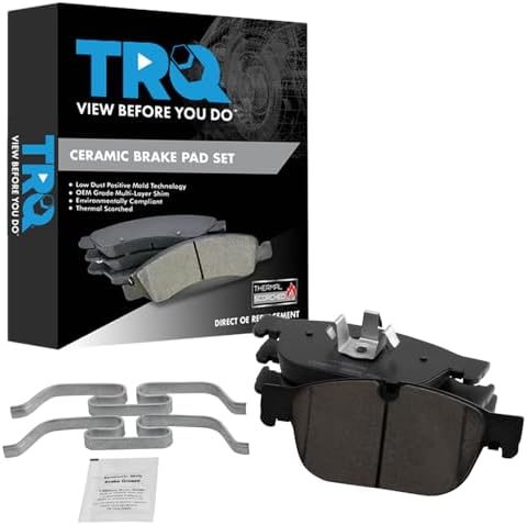 TRQ Front Ceramic Brake Pad Set Includes Contact Point Grease