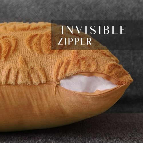 DFXSZ Fall Pillow Covers 18x18 2Pcs Light Orange Pumpkin Fall Decorations - Image 2