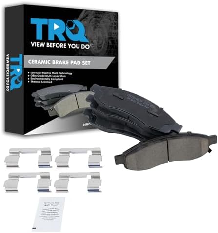 TRQ Front Brake Pads Ceramic Hardware Wear Sensor