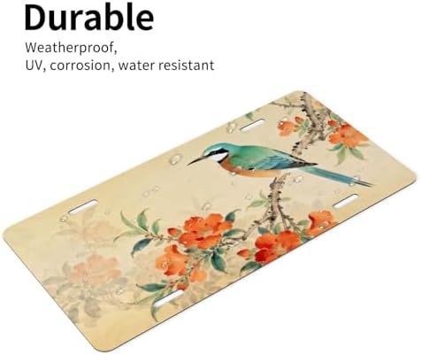 Colorful Hummingbird Flowers Front License Plate 6" * 12" for Women
